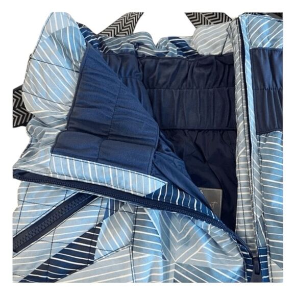 Free People FP Movement Indigo Patch Printed All Prepped Bib Overalls Blue White - Picture 9 of 15